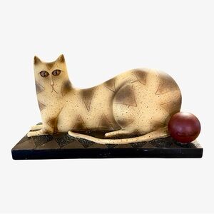 "David's Cat Statue" by David Harden, Rare Collectible Folk Art Resin Sculpture.